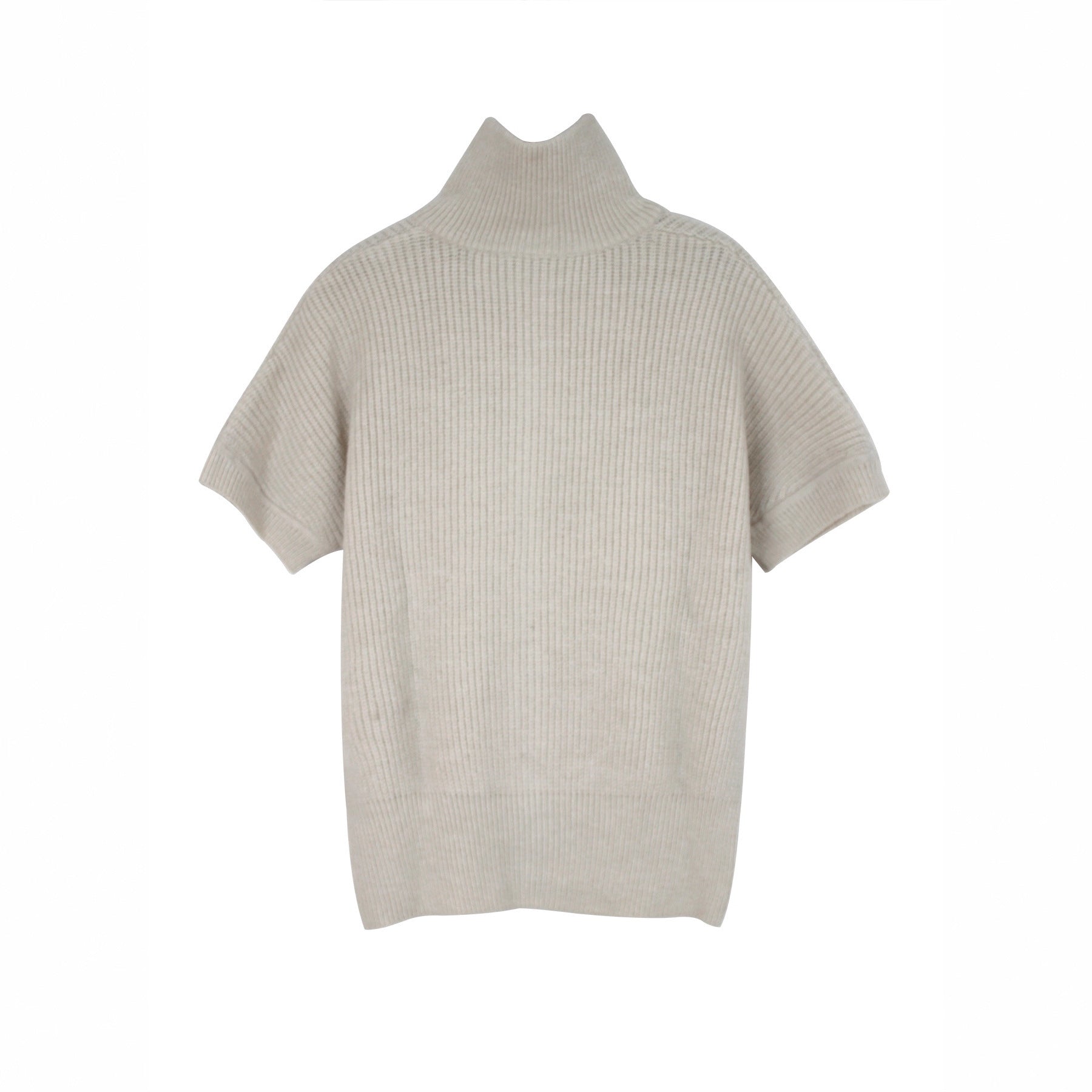 Knitted Cardigan Jacket With Short Sleeves And Ribbed Detailing Springsummer Style