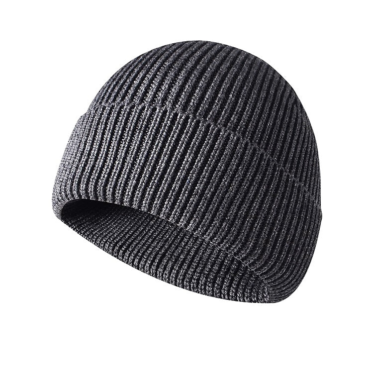 Thickened Knitted With Cotton Flip-up Lining, Outdoor Sports Ski Warm Hat