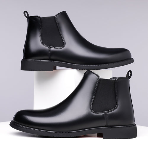 Autumn And Winter Fleece-lined Martin Boots Men's Shoes Cross-border Amazon Wear-resistant Worker Boot Rubber Outdoor Mountaineering Plus Size 38-4