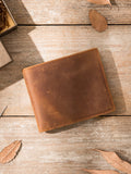 Handmade Wallet Made From Premium Full-grain Cowhide A Simple Vintage-style Billfold