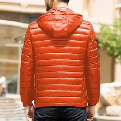 Stand Collar Winter Men's Lightweight Cotton Loose Coat