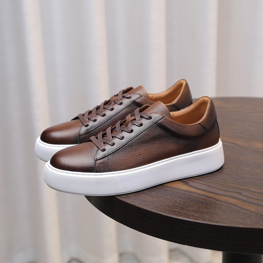 Top Layer Cowhide Men's Shoes Black Commute Leisure