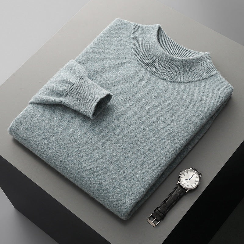 Autumn And Winter New Half-collar Wool Sweater Men's Thin Pullover Bottoming Shirt