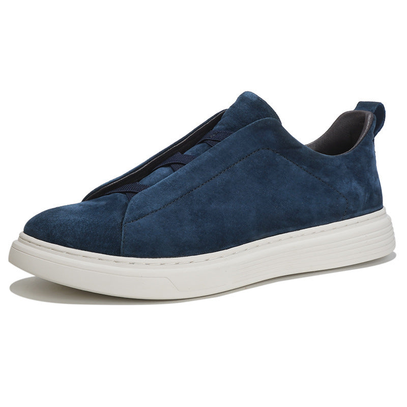 Men's Elastic No-Tie White Casual Sneakers