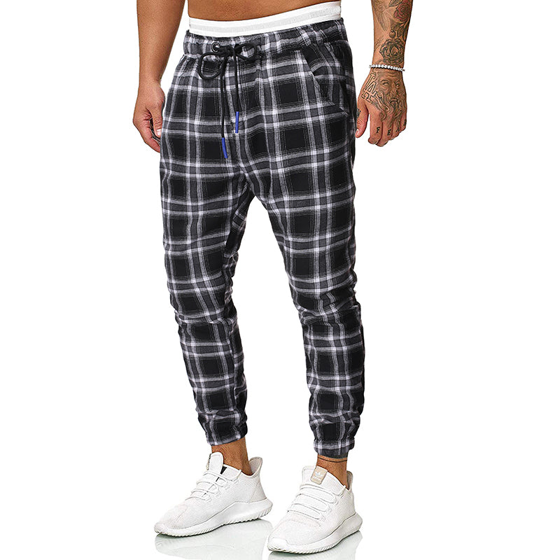 Fashion check casual trousers