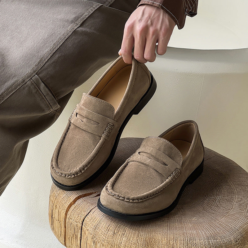 Atmosphere Basic Soft Bottom Slip-on Niche Casual All-match Leather Shoes