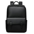 Men's Leather Large-Capacity Solid Color Backpack