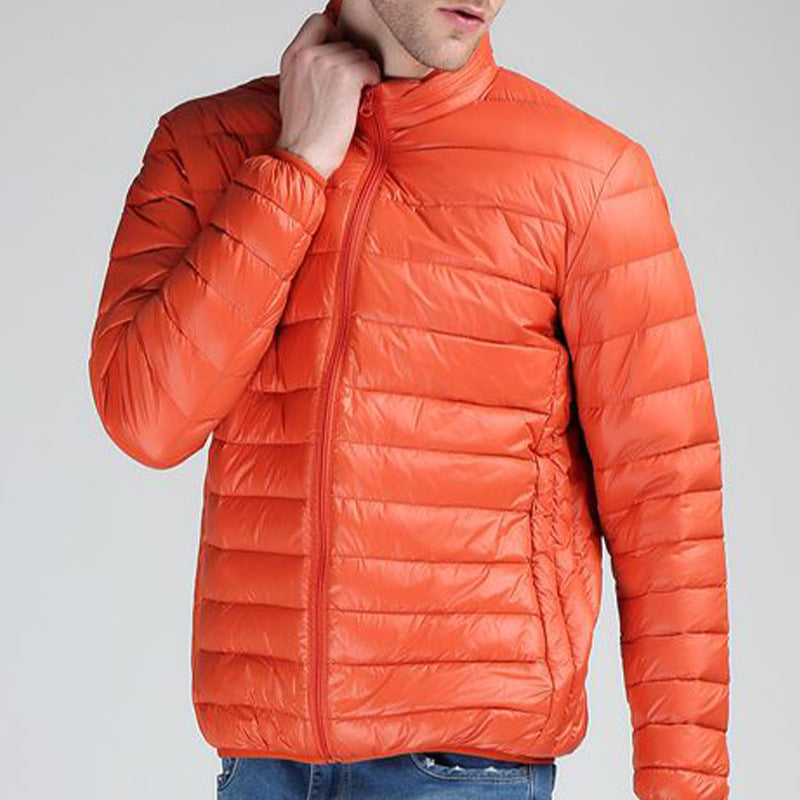 Stand Collar Winter Men's Lightweight Cotton Loose Coat