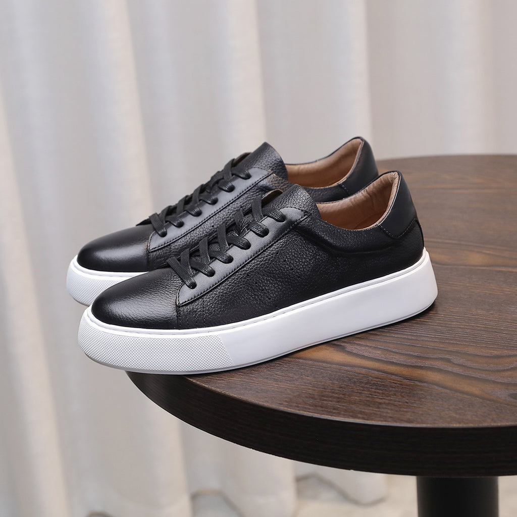 Top Layer Cowhide Men's Shoes Black Commute Leisure