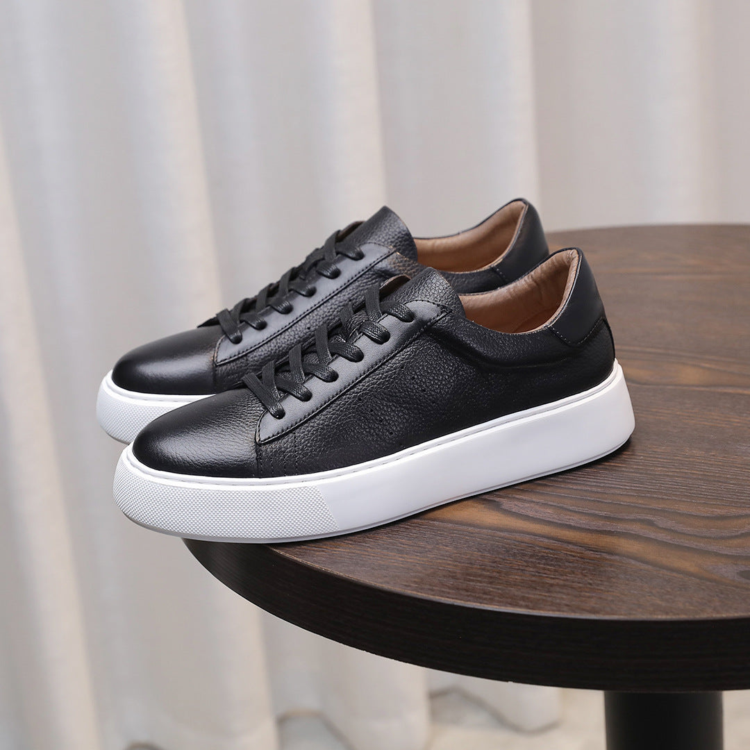 Top Layer Cowhide Men's Shoes Black Commute Leisure