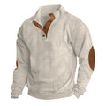 Men's Casual Stand-up Collar Long Sleeve Ribbed Corduroy Sweatshirt