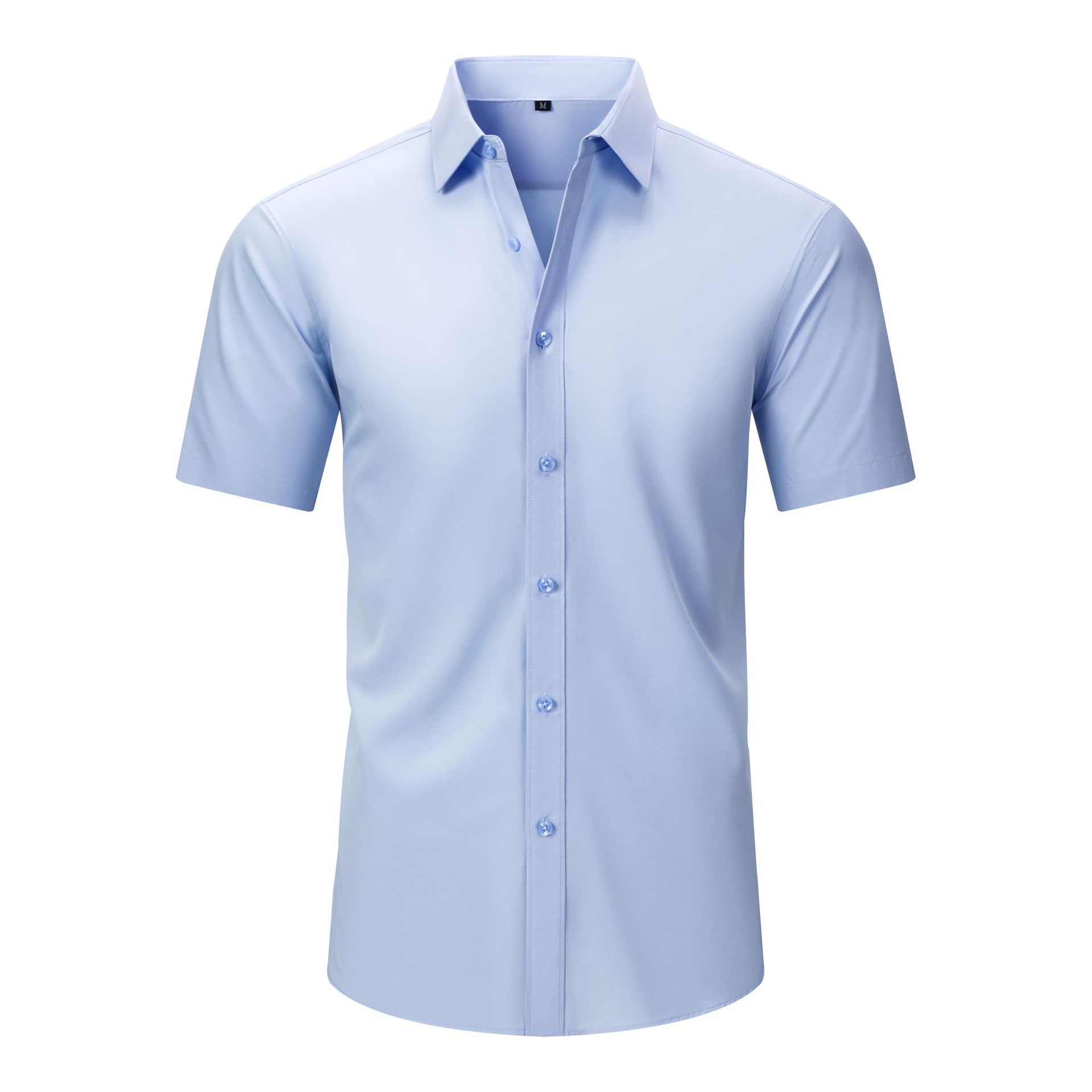 Mens Short-sleeve Stretchy Plus-size Lightweight Shirt