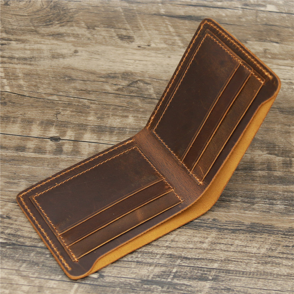 Men's Crazy Horse Leather Wallet European And American Retro