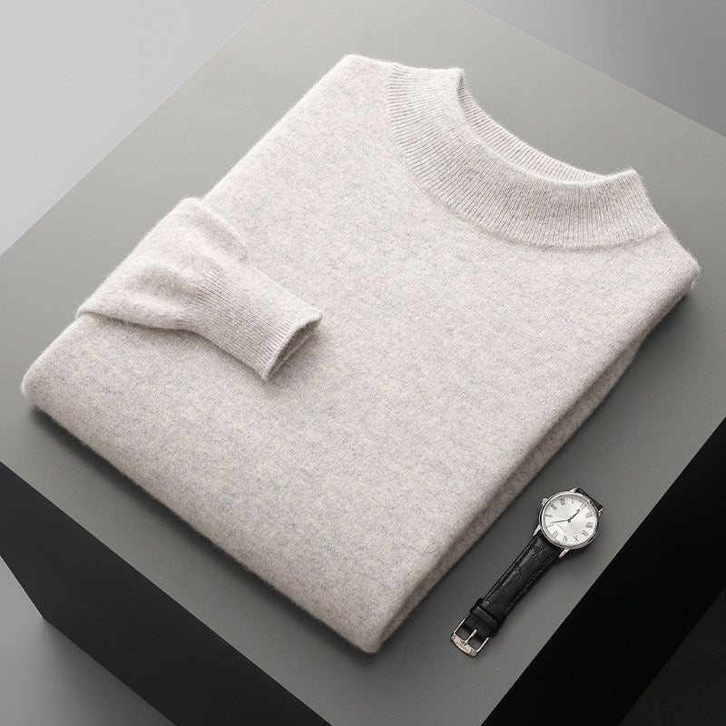 Autumn And Winter New Half-collar Wool Sweater Men's Thin Pullover Bottoming Shirt