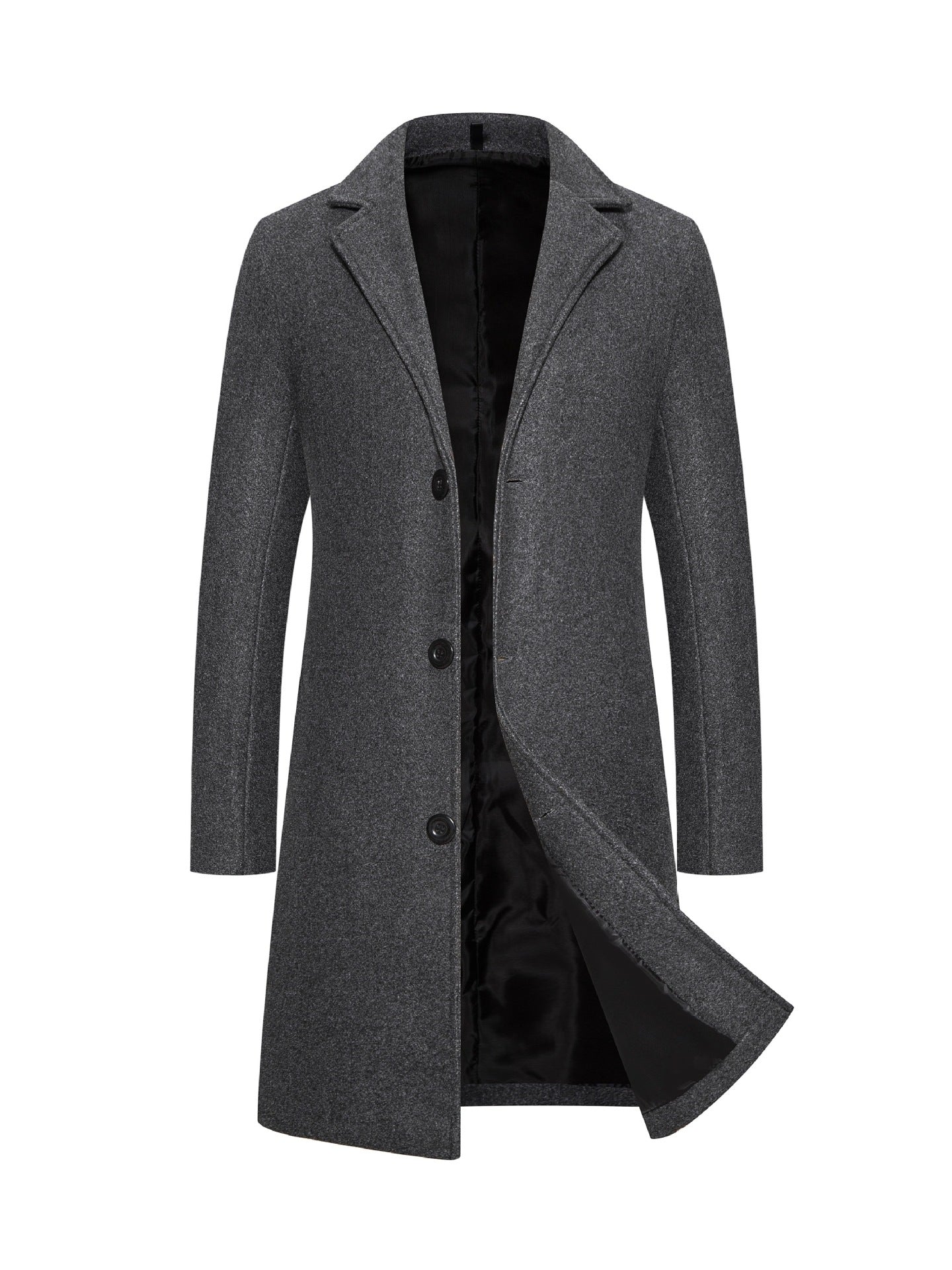 Long Solid Color Single Breasted Windbreaker Fabric