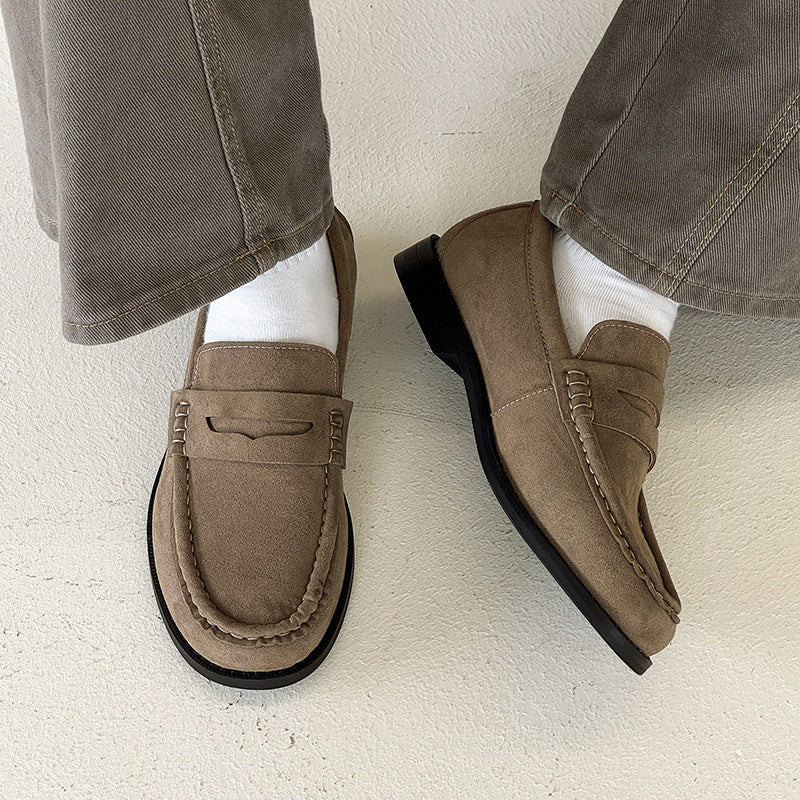 Atmosphere Basic Soft Bottom Slip-on Niche Casual All-match Leather Shoes