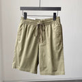 Quick-drying Pure Cotton Elastic Waist Cropped Pants Mens Solid Color Casual Shorts