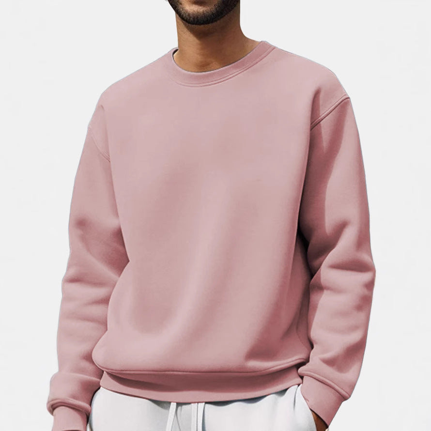 Round Collar Velvet Long Sleeve Sweatshirt