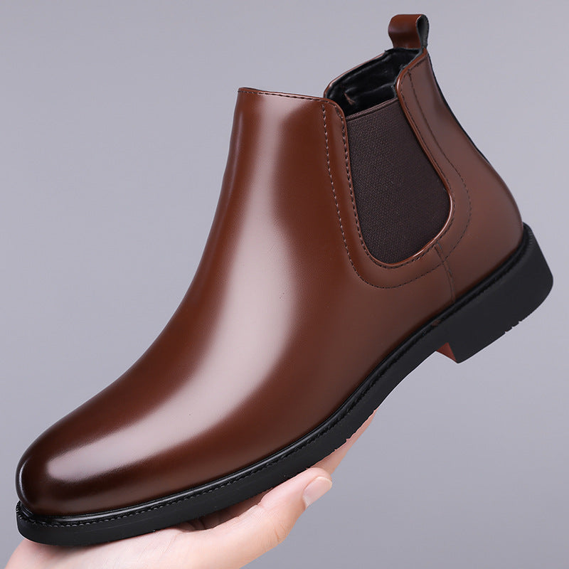 Autumn And Winter Fleece-lined Martin Boots Men's Shoes Cross-border Amazon Wear-resistant Worker Boot Rubber Outdoor Mountaineering Plus Size 38-4