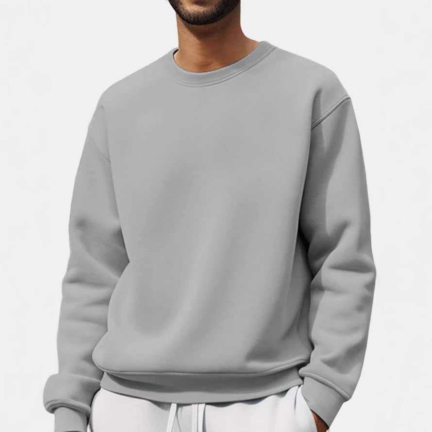 Round Collar Velvet Long Sleeve Sweatshirt