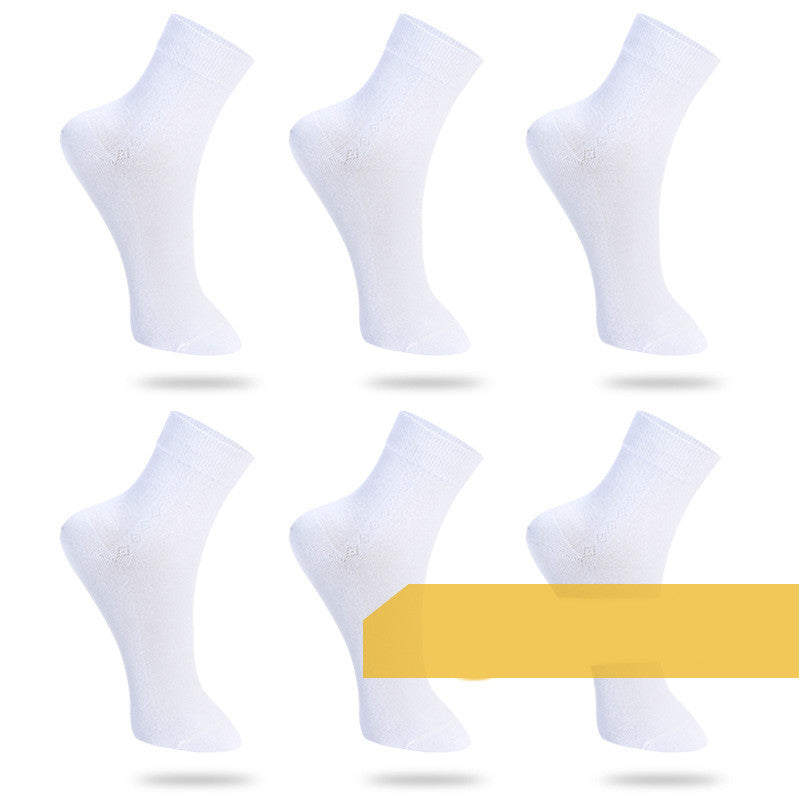 Men's Fashion Solid Color Cotton Sweat-absorbing Mid-calf Socks
