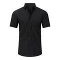 Mens Short-sleeve Stretchy Plus-size Lightweight Shirt