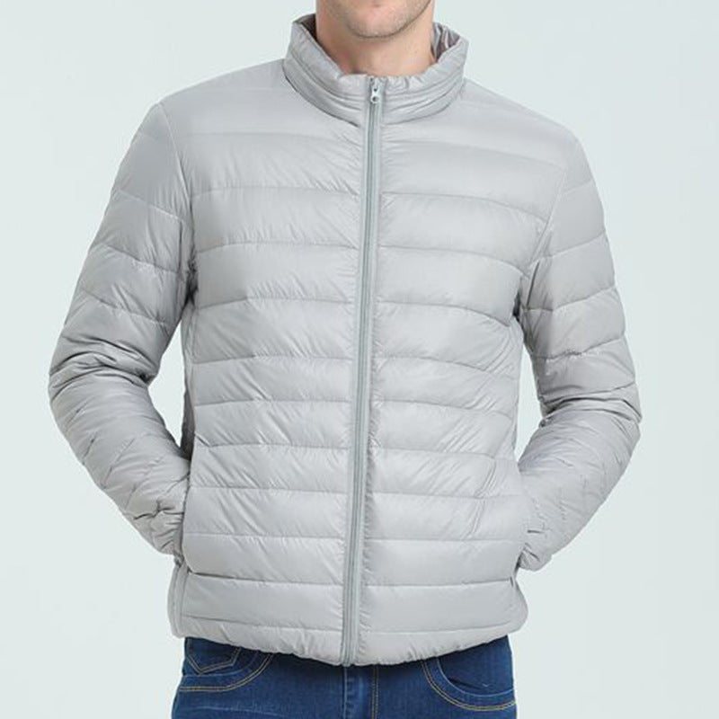 Stand Collar Winter Men's Lightweight Cotton Loose Coat