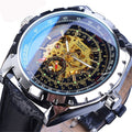 Business-Casual Blue Glass Hollowed-Out Large-Dial Automatic Mechanical Watch