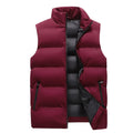 Winter Men's Sleeveless Cotton-padded Vest With A Stand-up Collar