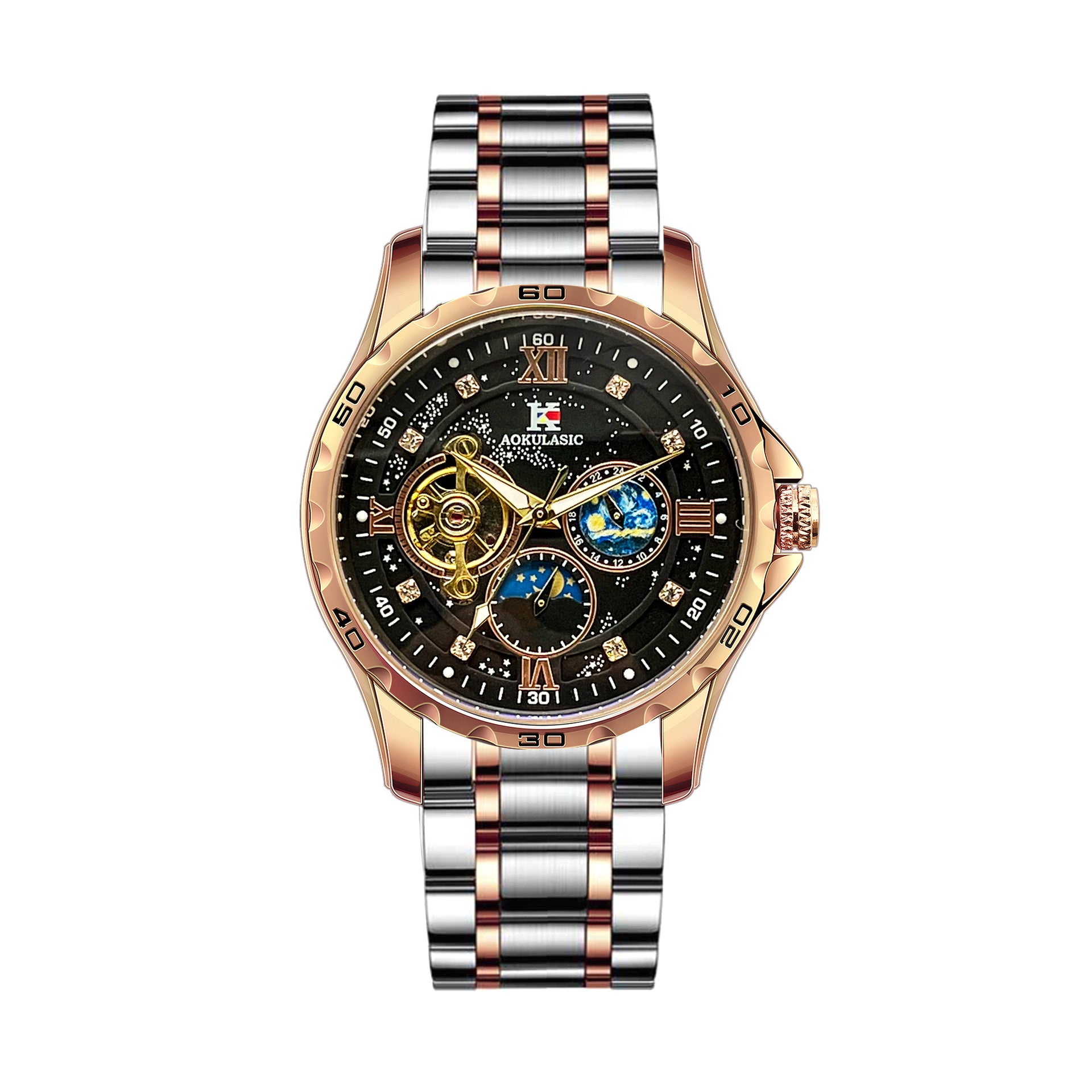 Automatic Mechanical Large Dial Multifunctional Men's Watch