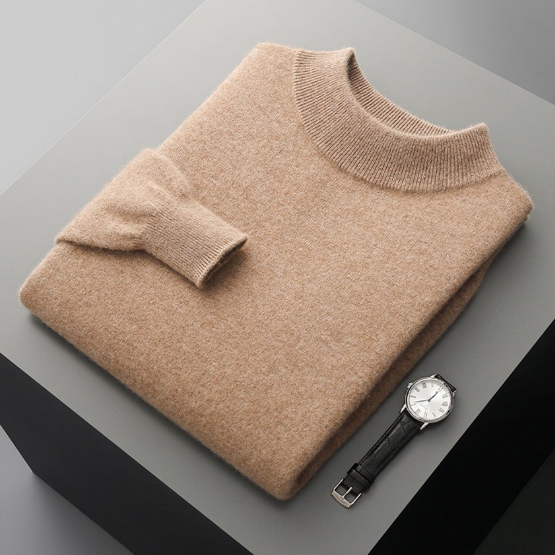 Autumn And Winter New Half-collar Wool Sweater Men's Thin Pullover Bottoming Shirt
