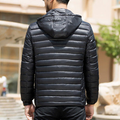 Stand Collar Winter Men's Lightweight Cotton Loose Coat