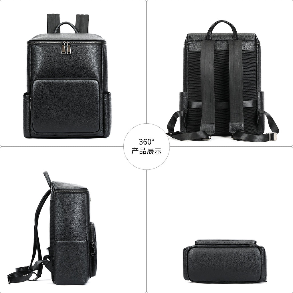 Mens Leather Commuter Casual Laptop Backpack