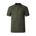 Textured Knit Short-sleeve Mens Slim-fit Business Polo Shirt In Ice Silk