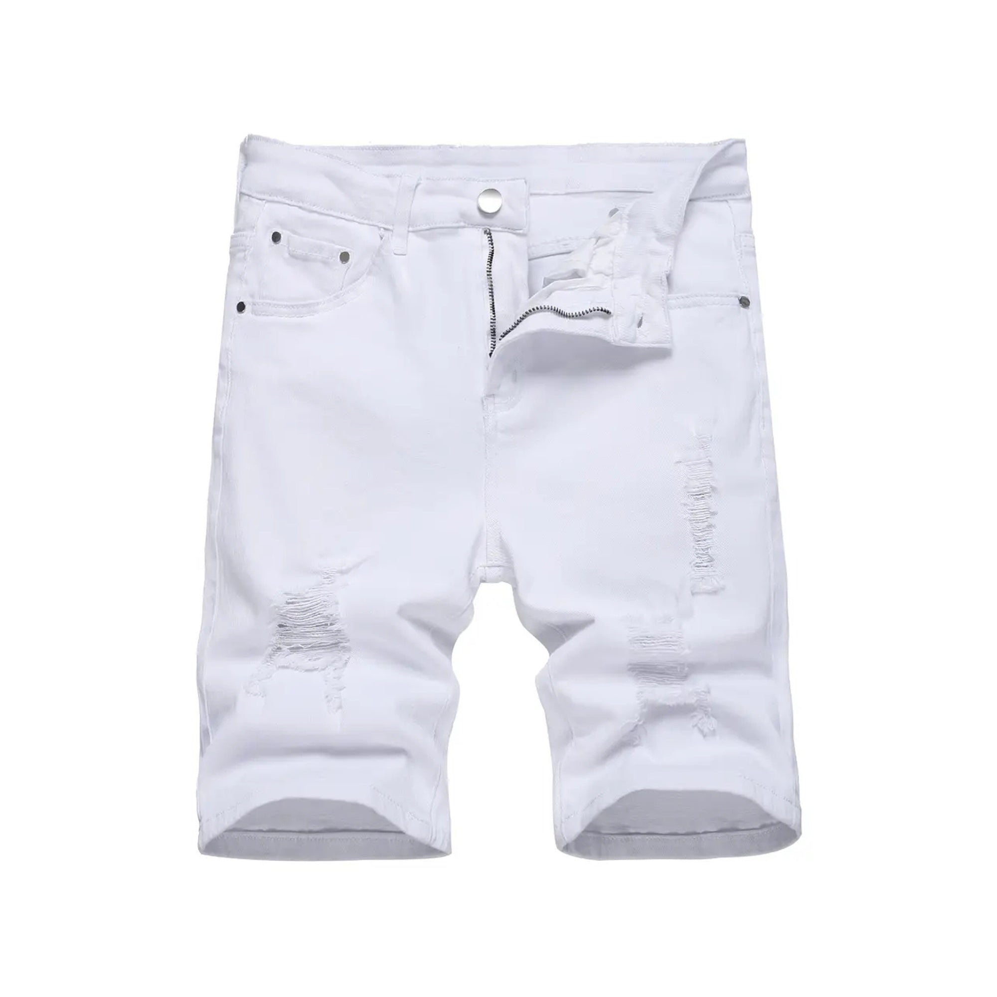 Men's Denim Shorts Summer Ripped Stretch