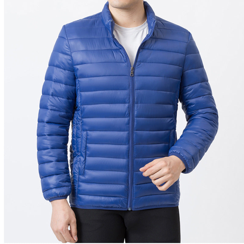 Stand Collar Winter Men's Lightweight Cotton Loose Coat