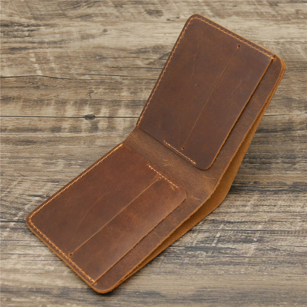 Men's Crazy Horse Leather Wallet European And American Retro
