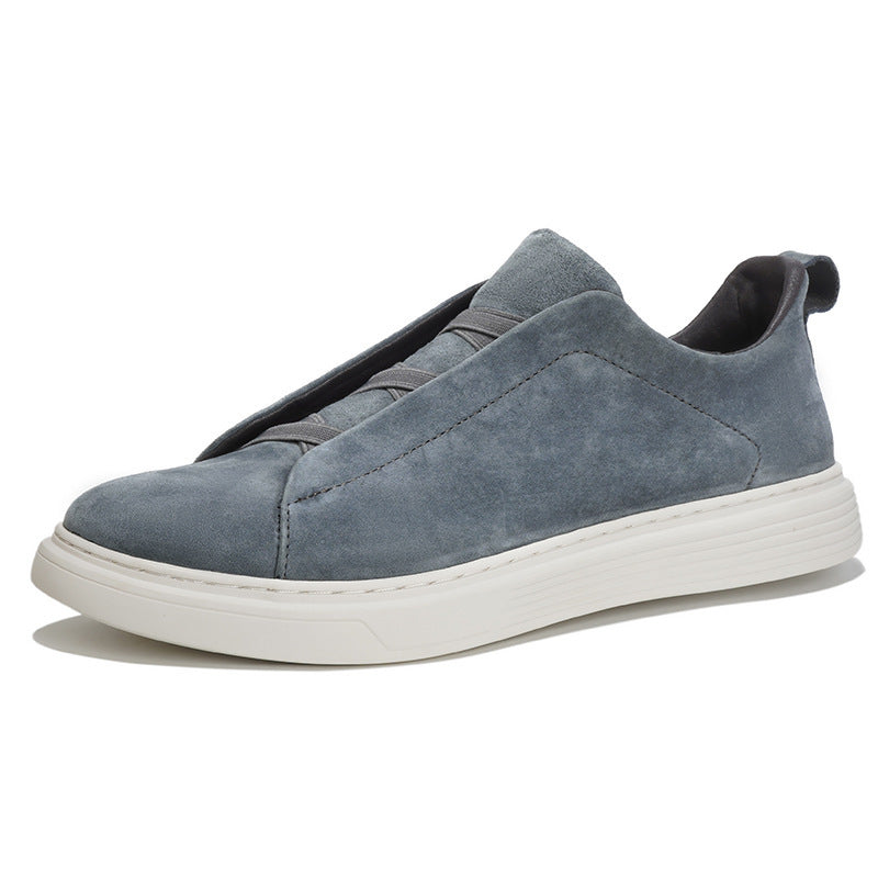 Men's Elastic No-Tie White Casual Sneakers