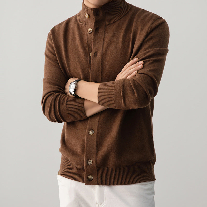 Men's Casual Thick Semi-turtleneck Sweater Old Money Style