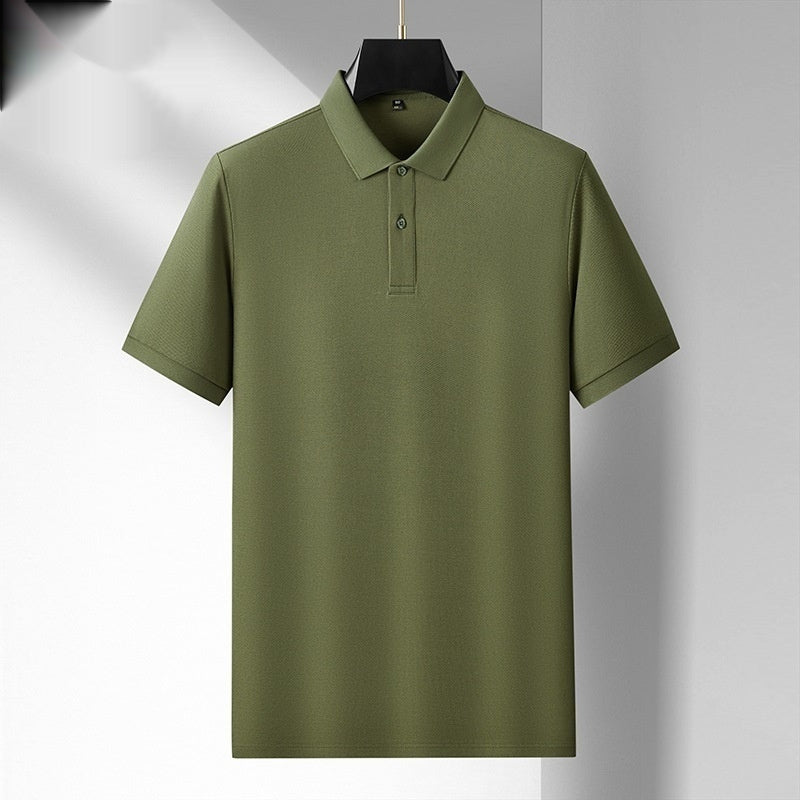 Cotton Mercerized Mens Polo Shirt High-End Feel Pure Cotton Lap