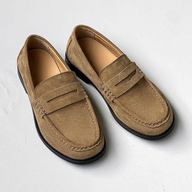 Atmosphere Basic Soft Bottom Slip-on Niche Casual All-match Leather Shoes