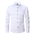 Solid-color Stretchy Cardigan Wrinkle-resistant Long-sleeve Shirt