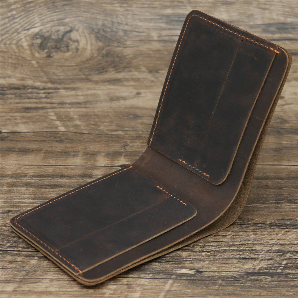 Men's Crazy Horse Leather Wallet European And American Retro