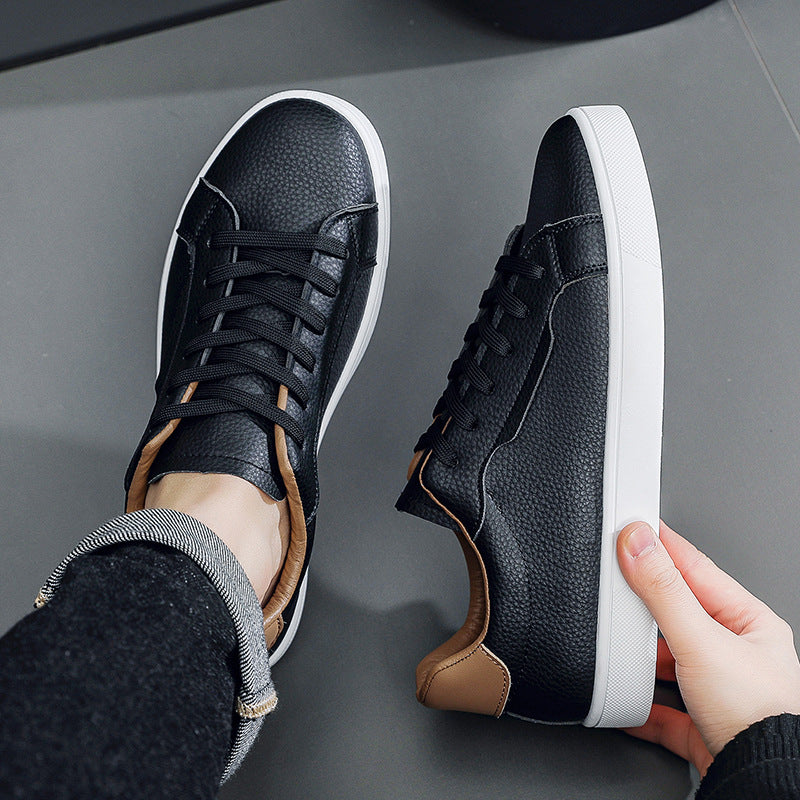 Spring New Mens White Sneakers With A Low-cut Design