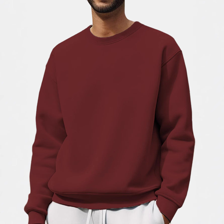 Round Collar Velvet Long Sleeve Sweatshirt