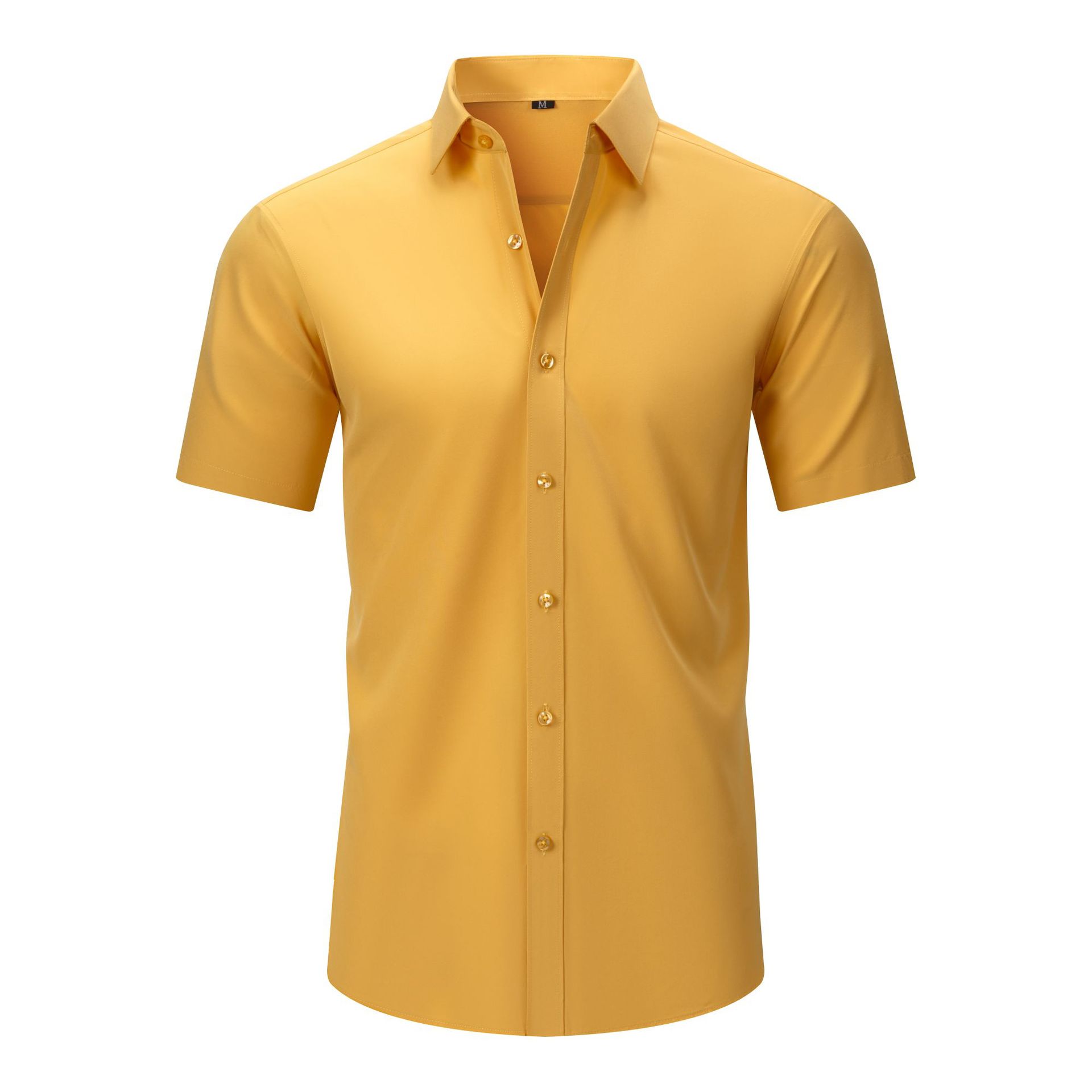 Mens Short-sleeve Stretchy Plus-size Lightweight Shirt