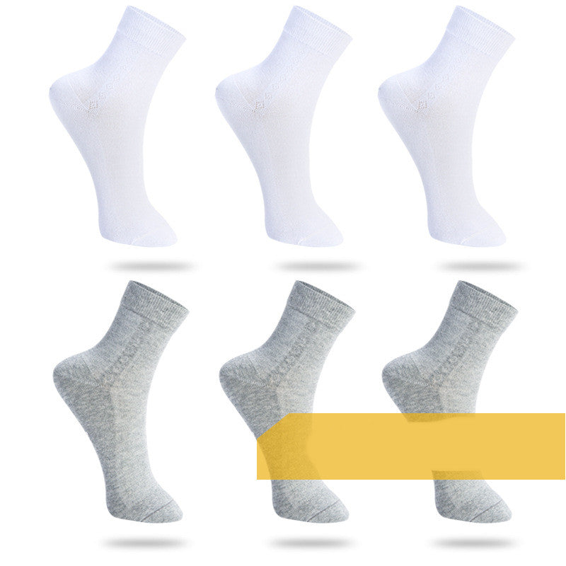 Men's Fashion Solid Color Cotton Sweat-absorbing Mid-calf Socks
