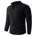 Solid Color Stand Up Collar Half Zip Knit Sweater