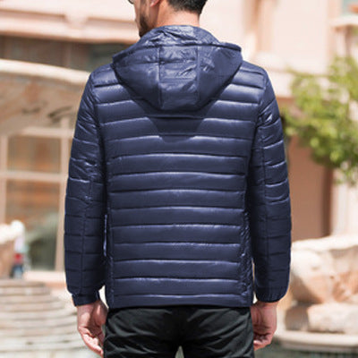 Stand Collar Winter Men's Lightweight Cotton Loose Coat