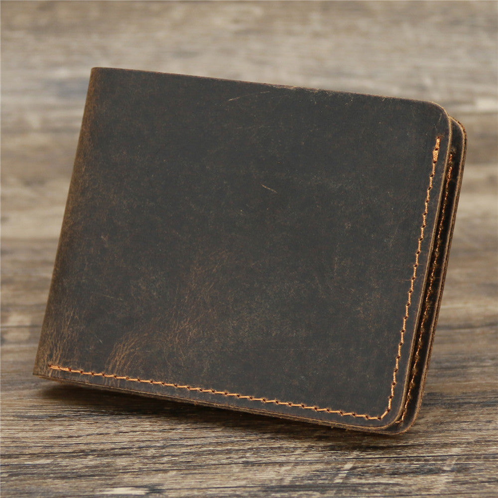 Men's Crazy Horse Leather Wallet European And American Retro